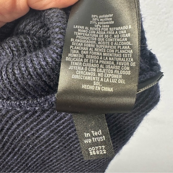 Ted Baker London Women’s 1/4 Zip Wool Blend Pullover 6 (US 12-14) Navy Sweater - Picture 5 of 8